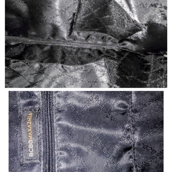 3/$24! BCBG Max Azria Black Leather Baguette Purse - Picture 3 of 4